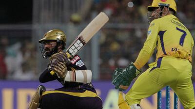 Kolkata Knight Riders' Dinesh Karthik was among the runs again - this time against Chennai Super Kings. Bikas Das / AP Photo