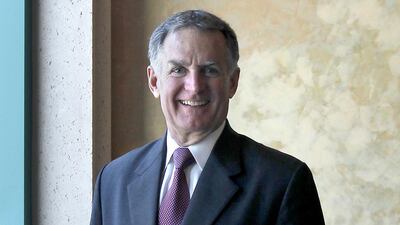 John Veihmeyer, the global chairman of the accounting firm KPMG, says geopolitical risks are high on the agenda of most chief executives. Jeffrey Biteng / The National