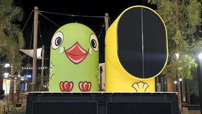 Art work seen at the Dubai Canvas at La Mer in Dubai. Pawan Singh / The National