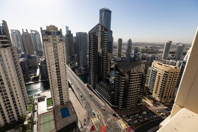 The view from Rosie Hunter's building in JBR. Antonie Robertson/The National