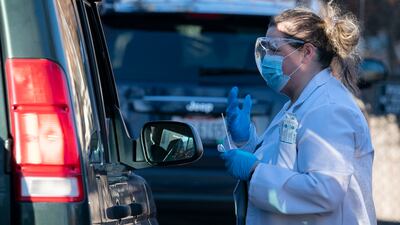 The US reported more than 1 million new Covid-19 cases on Monday, setting a global record. AP