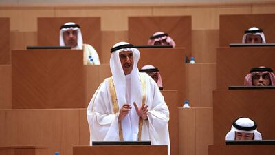 Ali Jassim, a veteran FNC member (UAQ), at the FNC session on March 3, 2014 wants to propose a new law to safeguard the interests of women in the UAE. Fatima Al Marzooqi/ The National