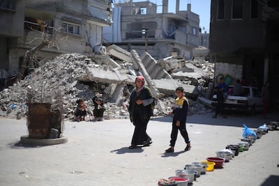 Piles of rubble litter the streets of almost the entire Gaza Strip. AFP