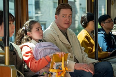 Brendan Fraser and Shannon Mahina Gorman in Rental Family. Photo: Searchlight Pictures
