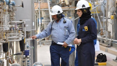 Mariam Al Hendi, a mechanical engineer at Abu Dhabi Gas Industries or Gasco, was among the first women to attend the Petroleum Institute in Abu Dhabi. Courtesy Gasco