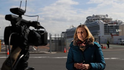 A journalist reports from the quarantined Diamond Princess cruise ship docked at Daikoku Pier in Yokohama. Getty Images