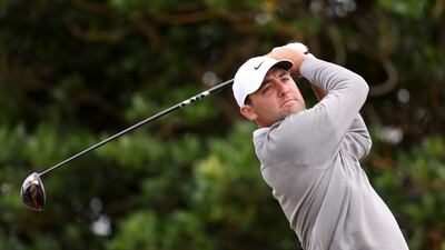 Scottie Scheffler of the US tees-off at the third hole. Getty