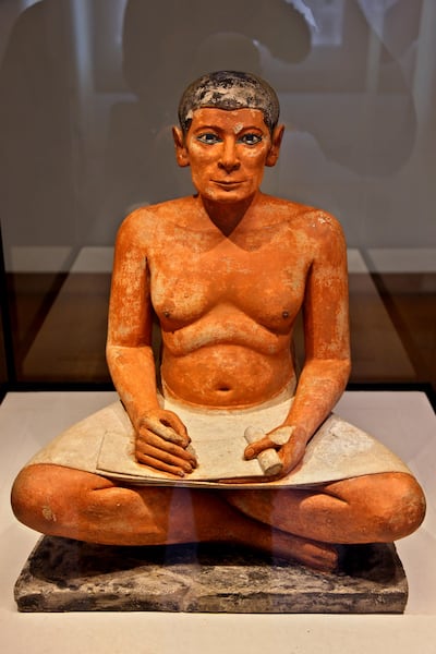 The Seated Scribe or Squatting Scribe is among the most celebrated masterpieces of the Louvre’s Department of Egyptian Antiquities. Alamy