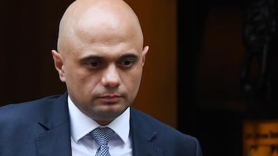 British Home Secretary Sajid Javid leaving a Brexit cabinet meeting in London. Andy Rain / EPA