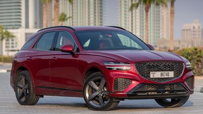 Size-wise, the Genesis GV70 3.5T Royal Sport is comparable to the Mercedes-Benz GLC, BMW X3 and Audi Q5. All photos: Antonie Robertson / The National