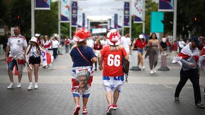 Fans gather for England v Germany. Reuters