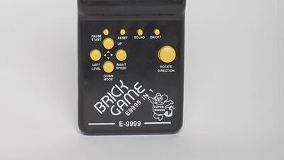 Brick Game 9999 — Dh15 This is a sort of old-school Gameboy but is an absolute bargain at only Dh15. While the colourful screenshots on the box are quite deceiving, the black-and-white game is a cross between Tetris and Space Invaders
