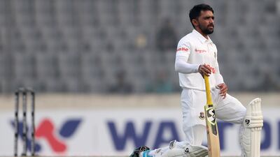 Bangladesh's Mominul Haque top-scored on Thursday. AP