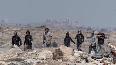 Israeli settlers in the occupied West Bank. AFP