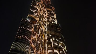 The winning design for the Expo 2020 logo was chosen from 18,000 submissions. And how better to show it off than on the world’s tallest building? Anna Nielsen / The National