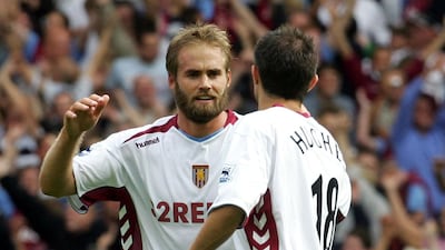 First league game at Emirates Stadium - Arsenal 1-1 Aston Villa, August 26 2006 - Villa's Olof Mellberg scored first Premier League goal. AFP