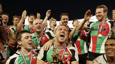 Abu Dhabi Harlequins beat Jebel Ali Dragons to win the UAE Premiership on April 7, 2017. Victor Besa / The National