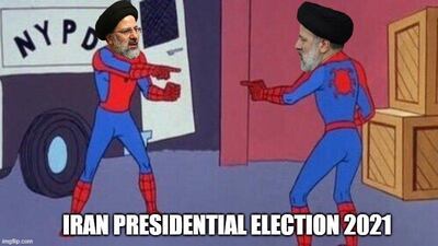 Meme circulating on social media over Ebrahim Raisi's uncontested election