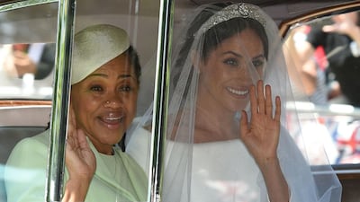 Meghan Markle and her mother, Doria Ragland, arrive for her wedding ceremony to marry Britain's Prince Harry at St George's Chapel, Windsor Castle, in Windsor. Oli Scarff / AFP