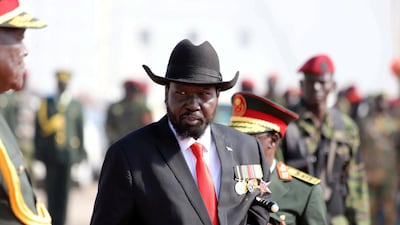 South Sudanese President Salva Kiir attends a medals-awarding ceremony for long serving soldiers in Juba. Reuters