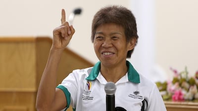 Lindy Hou, Australian Paralympic Gold Medalist, Lindy Hou who is almost totally blind, visited the UAE this week to inspire schoolchildren, people with special needs, leaders of companies and sportsmen and women. Pawan Singh / The National