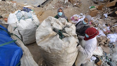 Employees of African Recycling transport bags of plastic waste at the recycling centre in the industrial zone of Mghira, near the Tunisian capital Tunis. All photos: AFP