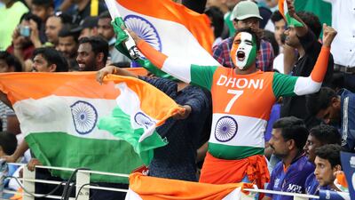 India fans during the game in Dubai.