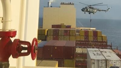 Commandos raid a ship near the Strait of Hormuz by helicopter Saturday. AP Photo