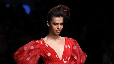 The Gauri and Nainika collection walked the line between ethnic and contemporary. EPA