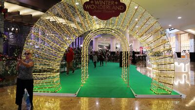 The Mall of the Emirates Winter Wonderland festive market. Pawan Singh / The National
