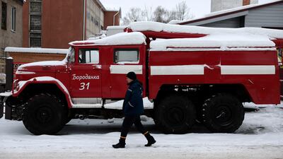 Snow blankets Borodyanka, Ukraine. Getty Images