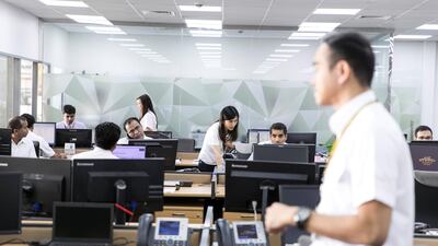 The centralised planning and control offices at Etihad Airways Engineering's facilities in Abu Dhabi Reem Mohammed/The National