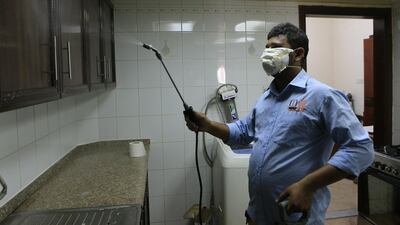 Mohammed Hanif says he has been in the pest control business for eight years and knows how to use chemicals. Ravindranath K / The National