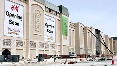 The Deerfields Townsquare in Al Bahia is expected to open in the next few weeks. Razan Alzayani / The National