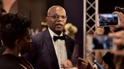 Tony award-winning actress LaTanya Richardson and actor Samuel L Jackson attend the opening night gala of the 13th annual Dubai International Film Festival at the Madinat Arena . Gareth Cattermole / Getty Images