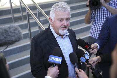 Victim Peter Gogarty speaks to media outside court in Newcastle, New South Wales, Australia, on May 22 2018, after Adelaide Archbishop Philip Wilson was found guilty on four charges of concealing child sexual abuse during the 1970's. Peter Lorimer / EPA Photo