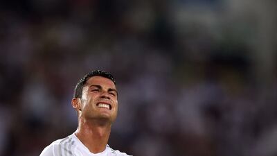 Real Madrid’s Portuguese forward Cristiano Ronaldo reacts during the International Champions Cup football match between Inter Milan and Real Madrid in Guangzhou on July 27, 2015. AFP PHOTO / JOHANNES EISELE