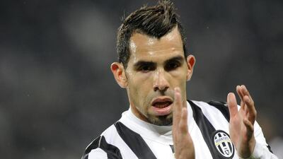Juventus's Carlos Tevez reacts during a Serie A match against Parma at Juventus Stadium in Turin on March 26, 2014. Giorgio Perottino / Reuters