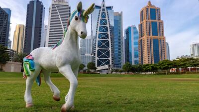 A giant unicorn in JLT, Dubai. Chris Whiteoak / The National