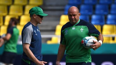 Ireland's head coach Joe Schmidt, left, and captain Rory Best. AFP