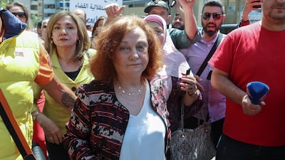 Lebanese judge Ghada Aoun remains in office while she appeals against her dismissal. Reuters