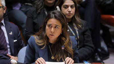 UAE ambassador to the UN Lana Nusseibeh addresses the Security Council in October. Reuters