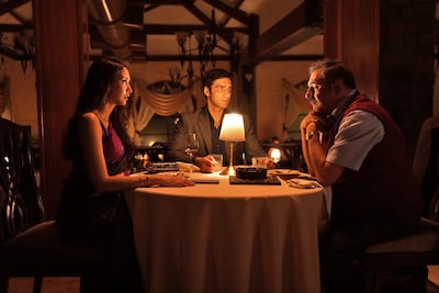 Shreya Chaudhry, left, Avinash Tiwary, centre, and Boman Irani in The Mehta Boys. Photo: Prime Video