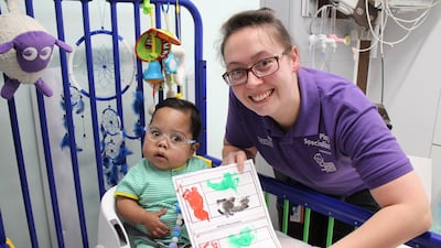 The tweet explained the flag, with its distinctive green, black, red and white design had been created by a patient named Omar who had the help of a member of the hospital’s Play Team, Erin Hanna
