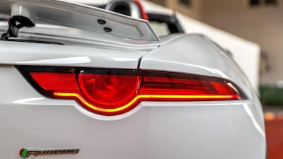 The F-Type's smallest engine option is a 2.0-litre turbocharged four-cylinder. Victor Besa / The National