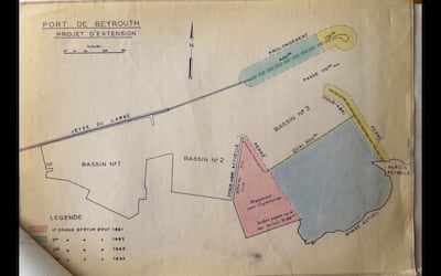 Plans for the expansion of the Port of Beirut throughout the 1960s. Photo: Gestion et Exploitation du Port e Beyrouth