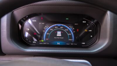 A close-up of the Admiral Mobility electric lorry's dashboard