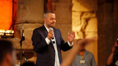 Syrian singer George Wassouf performs at the crowded southern amphitheatre during the Jerash Festival on July 23, 2011 in Jerash, Jordan. Photo: Getty