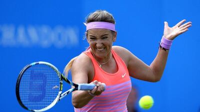 Victoria Azarenka of Bulgaria in action against Varvara Lepchenko of USA on Day 2 of the Aegon Classic at Edgbaston Priory Club on June 16, 2015 in Birmingham, England. Jan Kruger/Getty Images