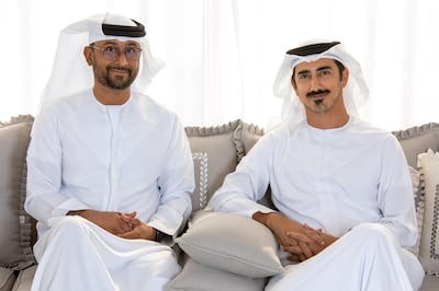 Sheikh Dr Majid Al Qassimi, right and Ali Mansoor Al Ali. Courtesy People's Coffee